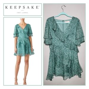 KEEPSAKE Genesis Mini Dress Size Large Tiered Skirt Flowy Fairy Ditsy Floral